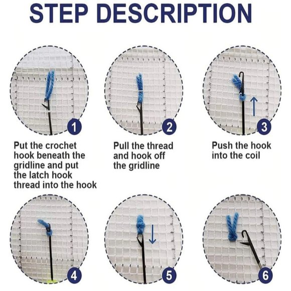 Rug Making Latch Hooking Kit |Sailboat (52x3cm printed canvas) - Picture 6 of 7